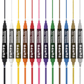 Dual Tip Acrylic Paint Markers - 12 Colors - Funto
